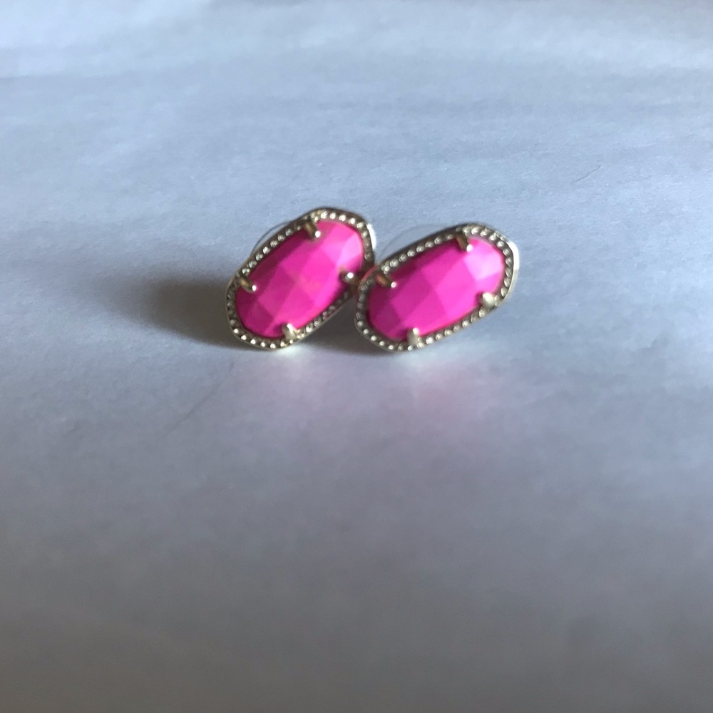 Kendra Scott Oval Pink Stud Earrings